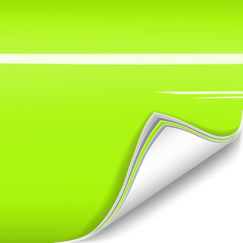 Image of ColorFusion PPF by VViViD, Gloss Fluorescent Apple Green Dry Apply PPF Vinyl Car Wrap Roll 6ft x 5ft
