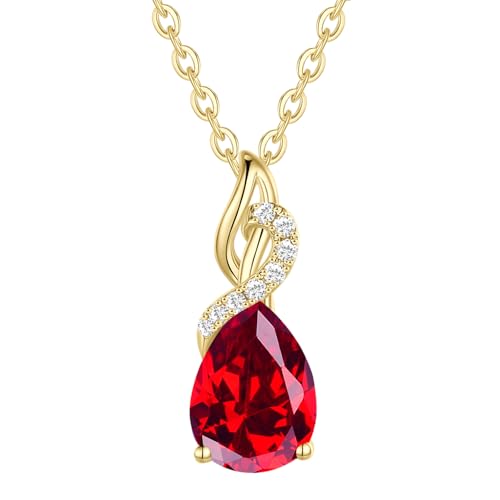 FANCIME Ruby Necklace July Birthstone...