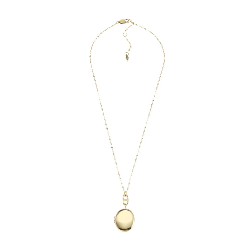 Fossil Halskette für Frauen Locket Collection Gold-Tone Edelstahl Kette Halskette, Länge: 400mm+50mm, JF04426710