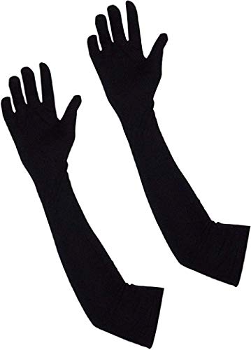 Kuber Industries Unisex Cotton Full Hand Gloves|Sunlight Protection|Soft & Cofortable Glove "1 Pair" (Black)