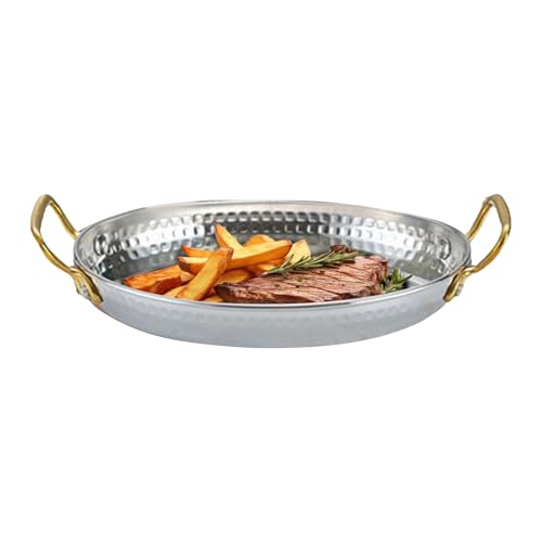 Generisch Paellera, de Acero Inoxidable, Con Dos Asas Utensilios De Cocina Para Cocina Al Aire Libre Camping Festivales Y Restaurantes
