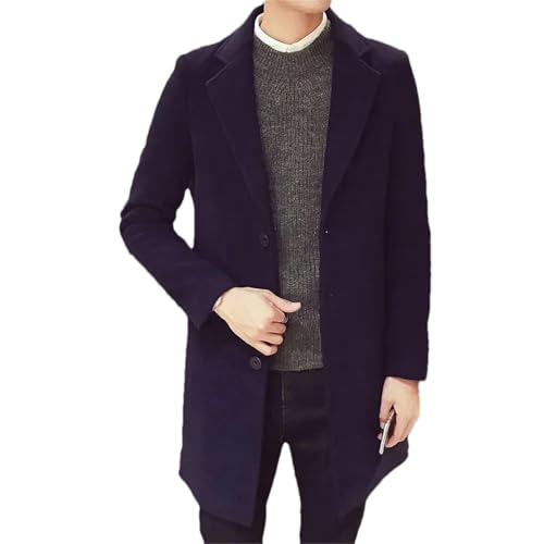 Manteau homme laine bleu marine contre le froid et le vent en rendez-vous pro
