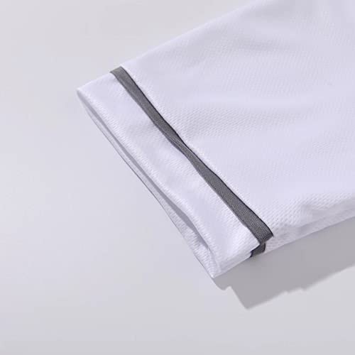 Babyhealthy FBAZF-FQ03039-WHITE-4T Boys Baseball Jersey Blank Kids Button Down T Shirt Plain Hipster Hip Hop Short Sleeve thumb #4