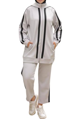 istanbul styles Turkish Hijab Modest Outfit for Muslim Women - 2 Piece Sportswear Set, Stylish Activewear Tracksuit for Casual Comfort (UK, Alpha, S, M, Regular, Regular, Gray) istanbul styles Turkish Hijab Modest Outfit for Muslim Women - 2 Piece Sportswear Set, Stylish Activewear Tracksuit for Casual Comfort (UK, Alpha, S, M, Regular, Regular, Gray)