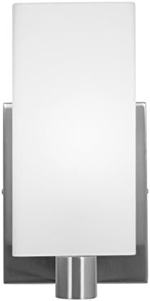 Archi - 1-Light Vanity - Brushed Steel Finish - Opal Glass Shade