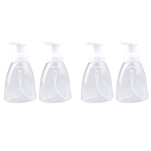 NICEXMAS Dosatori per Sapone Liquido schiumogeno per 4 Bottiglie Dispenser di Sapone Liquido per Mani e Bottiglie Bottiglie di Shampoo Ricaricabili per Bathoom 300ml