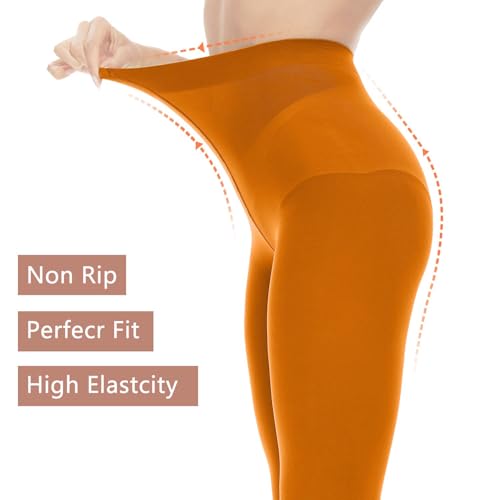 Image of Citystl Opaque Black Tights for Women, 80D Tummy Compression Plus Size Tights, Control Top Microfiber Pantyhose for women