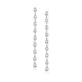 Ross-Simons 1.05 ct. t.w. Baguette and Round Diamond Linear Drop Earrings in 14kt White Gold