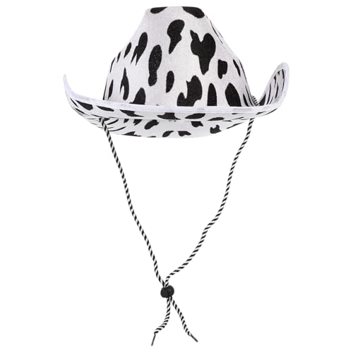 Chapeau cowboy imprimé vache en feutre LIFKOME, l'accessoire idéal pour vos festivals