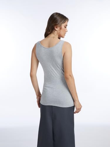 Image of AMVELOP Elastic Tank Tops for Women Undershirts Pack of 4 Slim-Fit