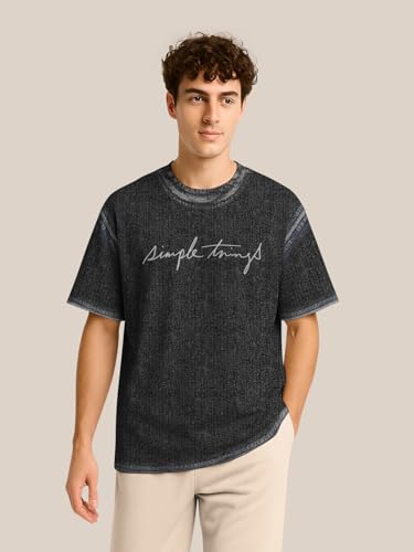 Image of BULLMER Trendy Half Sleeve Oversized Cotton Blend Crew Neck Tshirt for Men - Pack of 2