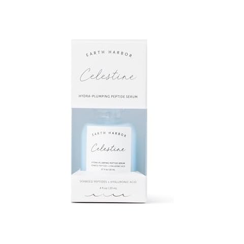 Earth Harbor | CELESTINE Hydra-Plumping Peptide Serum - Skin Elasticity & Replenishing Nutrients | Hyaluronic Acid + Seaweed Peptides | Plant-Based & Certified Vegan | (20ML) Cover