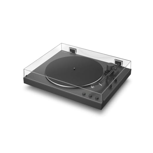 Sony PS-LX3BT kabelloser Bluetooth-Plattenspieler mit vollautomatischer Wiedergabe, Hi-Res Audio, Riemenantrieb, integriertem Phono-Vorverstärker, 2 Geschwindigkeiten und Staubschutzhaube – Schwarz