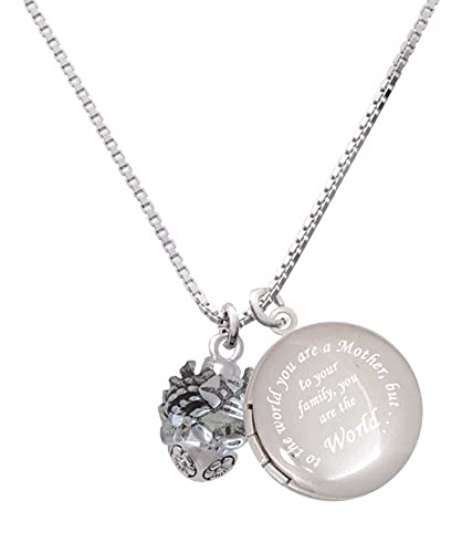 Delight Jewelry Silvertone Crabs Spinner - To the World You are a Mother Locket Necklace, 18"+1"