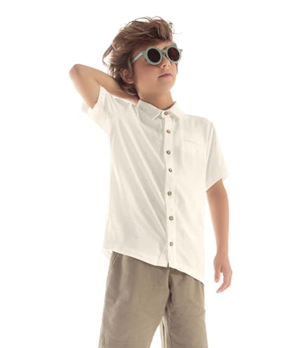 Camisa Infantil Masculina Viscose Dobby Trick Nick Bege 12