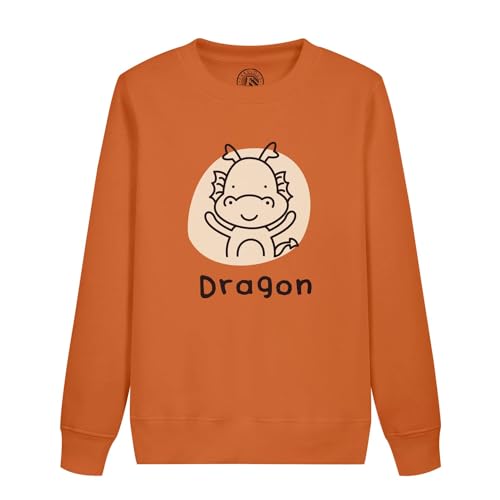 Sweatshirt enfant dragon signe chinois en coton bio pour le quotidien