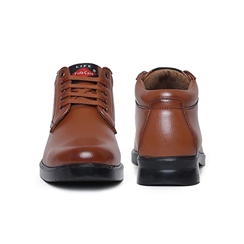 Image of FIELD CARE Men's Fashion Lace-Up Mid Top Formal Dress Shoes - Stylish Office, Business Footwear with Comfortable Cushioned Sole