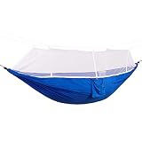 Hamaca portátil para acampar de 1 a 2 personas con mosquitera de alta resistencia de tela de paracaídas para colgar en la caza.