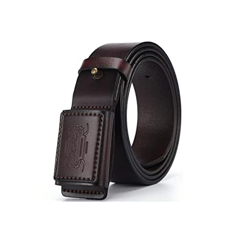 Hypoallergenic Belts for Men,Men's No-Scratch Mechanic Belt,Dark Coffee,110CM/43.3''