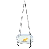 YUYUSO Aro de semillas de 40,64 cm para comedero de pájaros, bandeja colgante para atraer pájaros al aire libre patio jardín