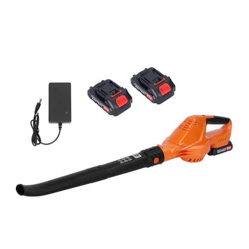 sxvbdway Soplador de hojas eléctrico inalámbrico de 180 CFM 150 MPH con batería y cargador, 5 modos de velocidad, soplador de hojas inalámbrico alimentado por batería de 21 V para césped, cuidado del