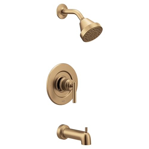 Moen Gibson Bronzed Gold Pressure Balancing Eco-Performance Showerhead, Shower Handle, and Tub Spout, Posi-Temp Valve Required, T2903EPBZG - image 1