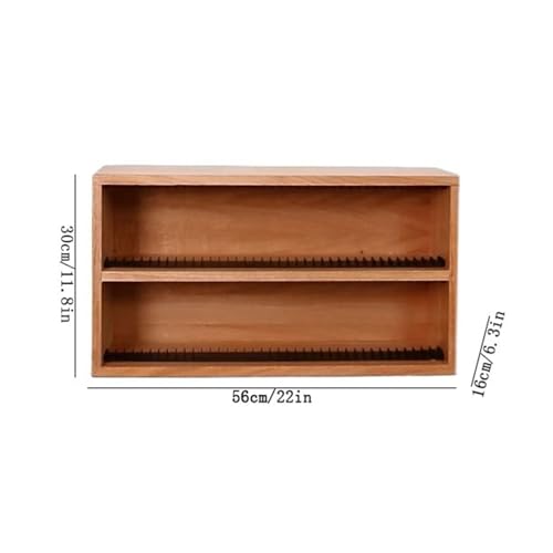 Estante de madera de dos pisos para CD y discos de vinilo de mesa 3
