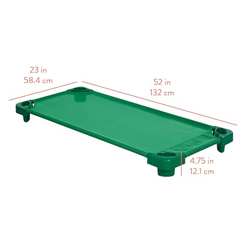 Image of Back2School Express Sleepline Stackable Cots, Ready-to-Assemble, Sleeping Cot, Green, 6-Pack