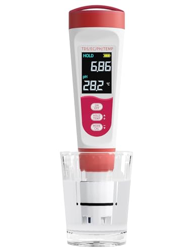 Flysocks pH Meter 4 in 1, Water Quality Tester for pH/TDS/EC