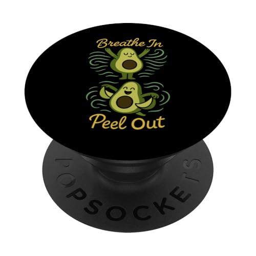 Aguacate Yoga Funny Namaste Pun Basado en Plantas Fitness Studio PopSockets PopGrip Adhesivo