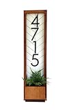 Fairview Customizable Vertical Address Sign Planter for your House, Vertical House Numbers Plaque for Outside Home, House Numbers Address Plaque, Modern House Number Sign, Waterproof Address Numbers