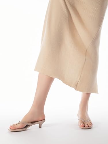 Image of Women's Flip-Flops Kitten Heels Thong Sandals For Women Square Toe Slip On Fashion Summer Dress Sandals