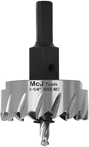 McJ Tools 2-1/4 Inch HSS M2 Drill Bit Hole Saw for Metal, Steel, Iron, Alloy, Ideal for Electricians, Plumbers, DIYs, Metal Professionals