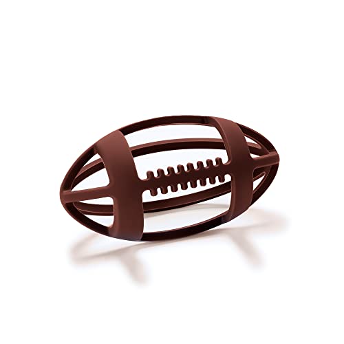 Image of elbebe Silicone Football Baby Teether Toy -Teething Toys for Babies 0-6 months, BPA-free Baby Teething Toys, Chewable Baby Teethers 0-6 months, Baby Chew Toys for Teething Baby Relief -Chocolate Brown