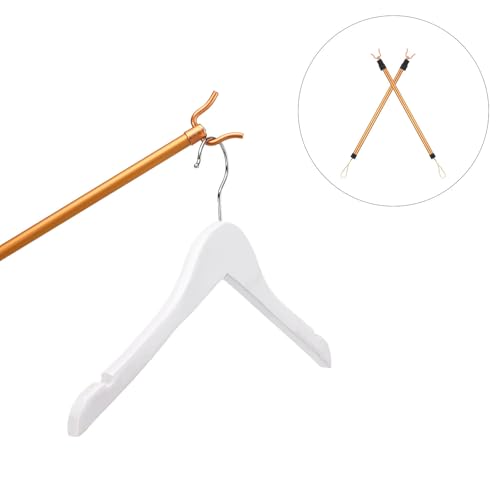 Barra de ropa dorada retráctil y ajustable sin taladros complejos para balcón 8