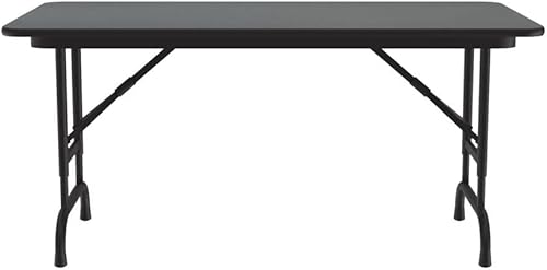 Miniatura 47 de Correll - Mesa plegable de altura ajustable y resistente, parte superior laminada de alta presión, fabricada en Estados Unidos, delantal de acero
