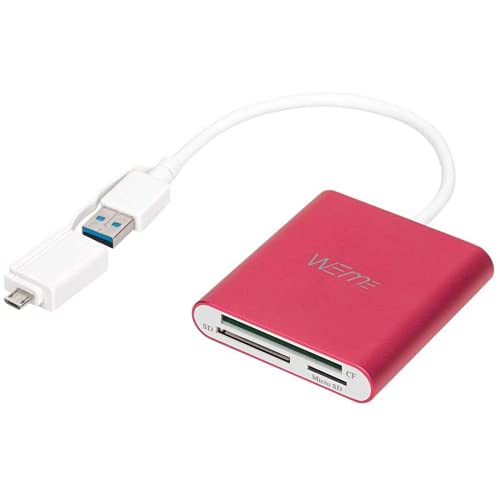 WEme CF Card Reader, Aluminum SuperSpeed Micro SD Card Converter with OTG Adapter for SanDisk CF TF SDHC SDXC MMC Card, USB 3.0 SD Card Reader Writer for iMac, MacBook Air, Samsung Galaxy, HTC, LG