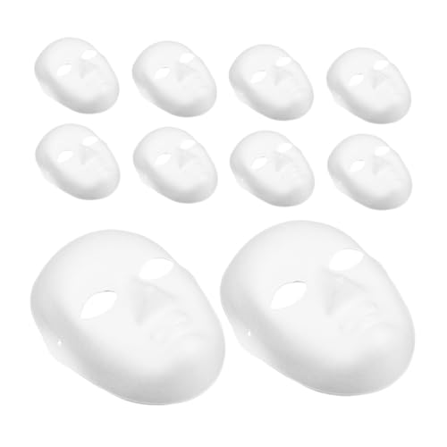 TOBBOMEY 10 pièces Lot de Masques Papier Blanc à Peindre pour Femme Masque Visage DIY Créatif pour Carnaval Halloween Mascarade et Décoration Festive
