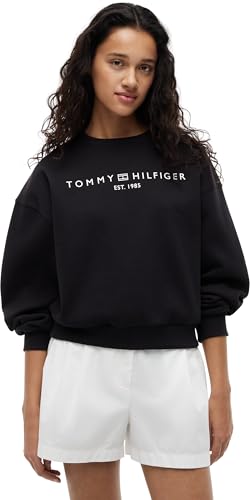 Tommy Hilfiger Corp Logo Mdrn Swtsrt Ww0ww47831 Sudadera Pullover, Negro (Negro), M Mujer, Negro (Negro), M