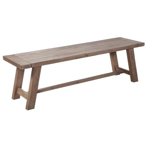Alpine Furniture Newberry Acacia Bench, Weathered Natural
