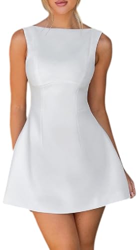 kiobrvhe Vestido largo sexy ajustado para mujer, color liso, sin espalda, ajustado, sexy, espalda abierta, vestido Y2K, vestido de fiesta y club, Blanco, M
