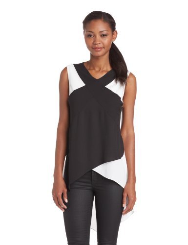 BCBGMAXAZRIA Women's Veronika Sleeveless Colorblocked Top