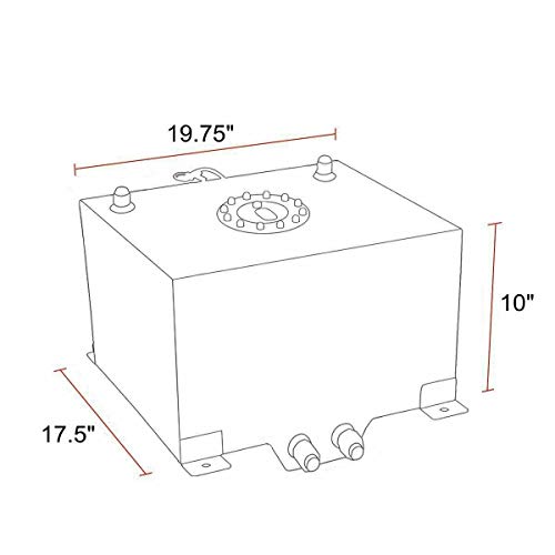 EASYBERG 15 Gallon / 57L Fuel Cell Tank Polished Aluminum Racing Drift w/Level Sender - Thumbnail 2