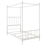 DHP Emerson Metal Canopy Bed in Twin Size Frame in White