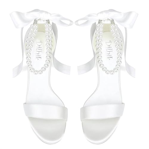 Platform Heels Wedding Shoes for Bride Pearl Heels Open Toe Bridal Shoes Wedding Heeled Sandals2