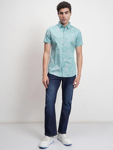 Image of Highlander Men's Floral Print Half Sleeves Shirt | Vibrant & Elegant | A Sophisticated Wardrobe Essential