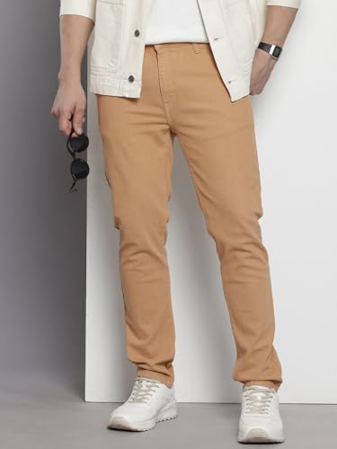 Image of The Indian Garage Co Men Slim Fit Solid Mid-Rise Jeans