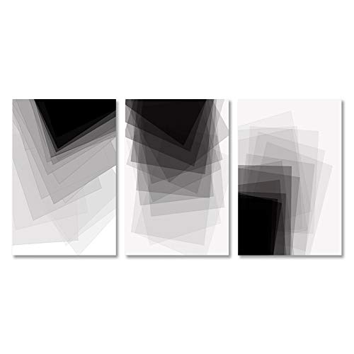 Affiche Toile Peinture Abstraite 60x80cm de style nordique minimaliste lot de 3 pièces sans cadre