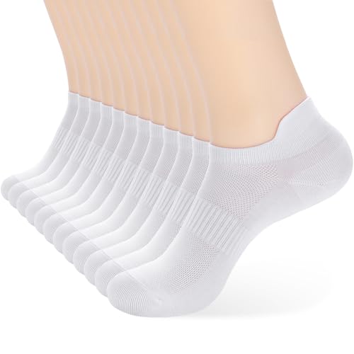 Image of Corlap Ankle Socks Women /Men 8-12Pairs Low Cut No Show Thin With Heel Tab | Ladies White Low Rise Short Summer Athletic Running Workout Sneaker Yoga Pilates Footies Lightweight Socks 7-9 9-11