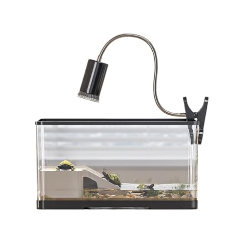BlendUp 亀水槽、亀ボックス、亀飼育箱、初心者セット、脱走防止、透明、軽量、通気性、両生類飼育箱、亀ケージ、亀飼育セット、陸ガメ、半水生亀ボックス、爬虫類、両生類ケージ (L,C,イエロー)